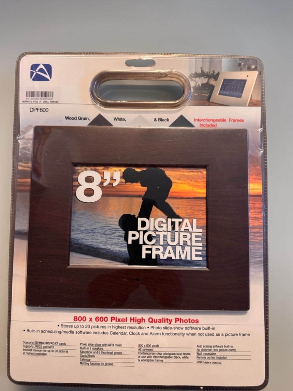 Audiovox 8” Digital Picture Frame with 3 Interchangeable Frames